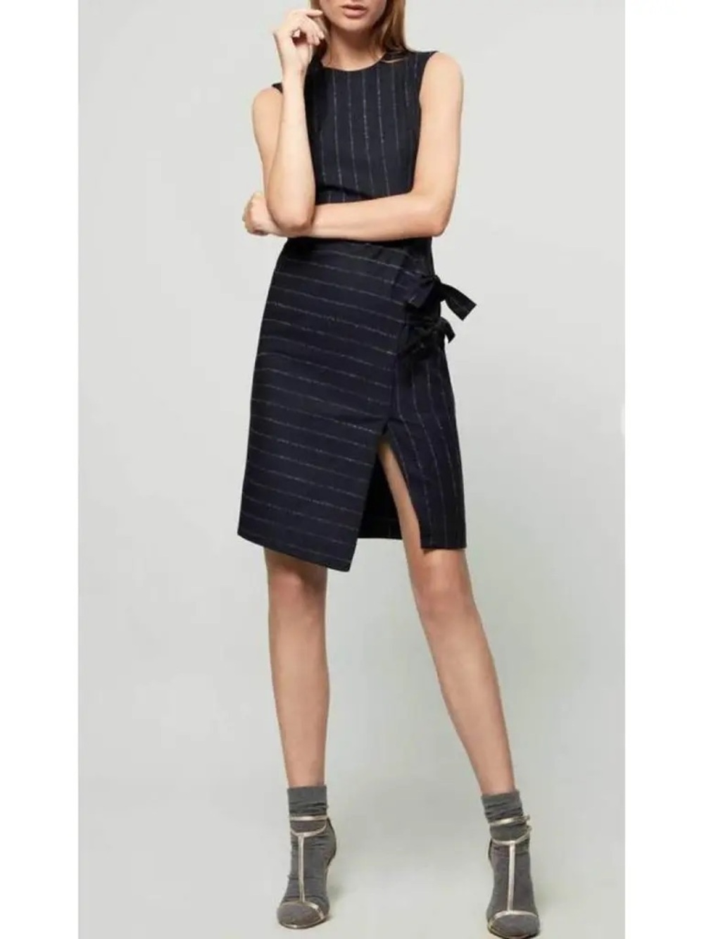 Carolina Herrera Wool Pinstriped Dress 6 $795